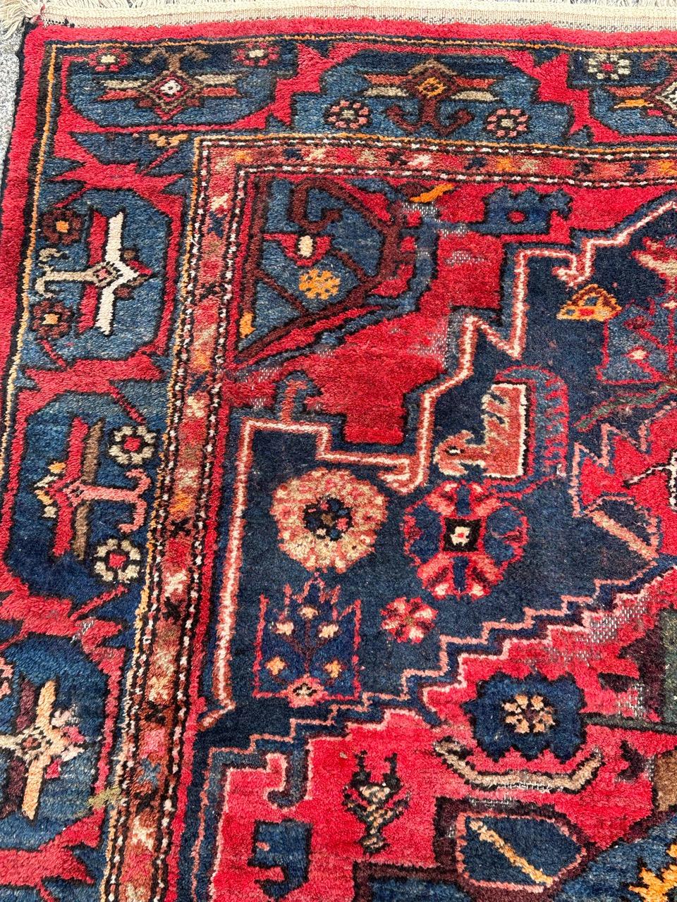 20th Century Bobyrug’s nice vintage Hamadan rug For Sale