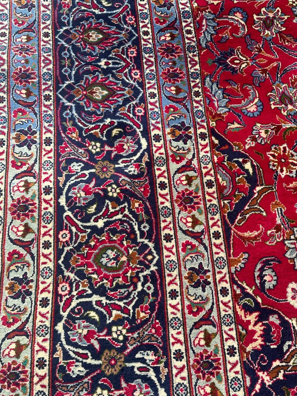Bobyrug's nice vintage large kashan rug en vente 2