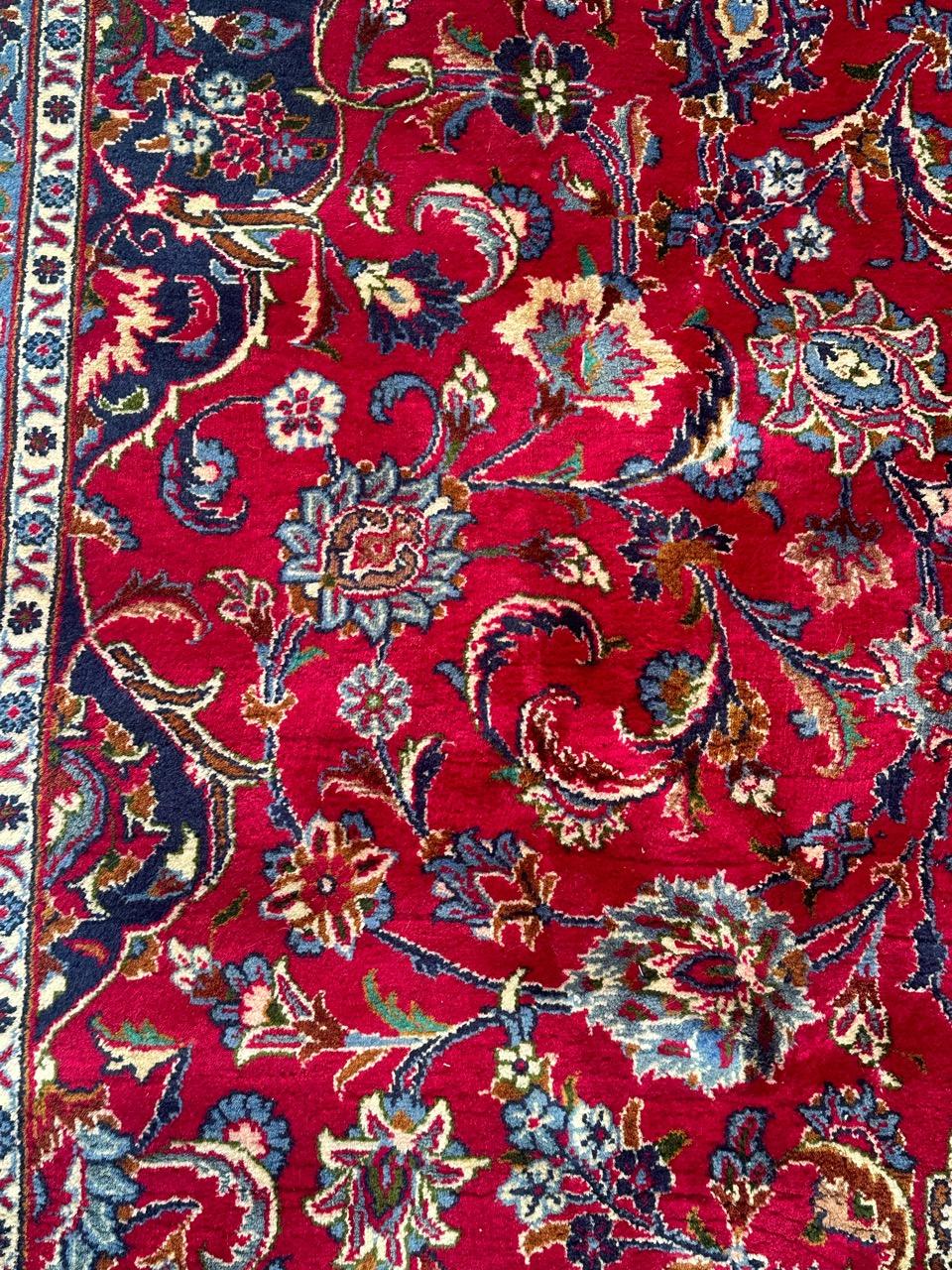 Bobyrug's nice vintage large kashan rug en vente 4
