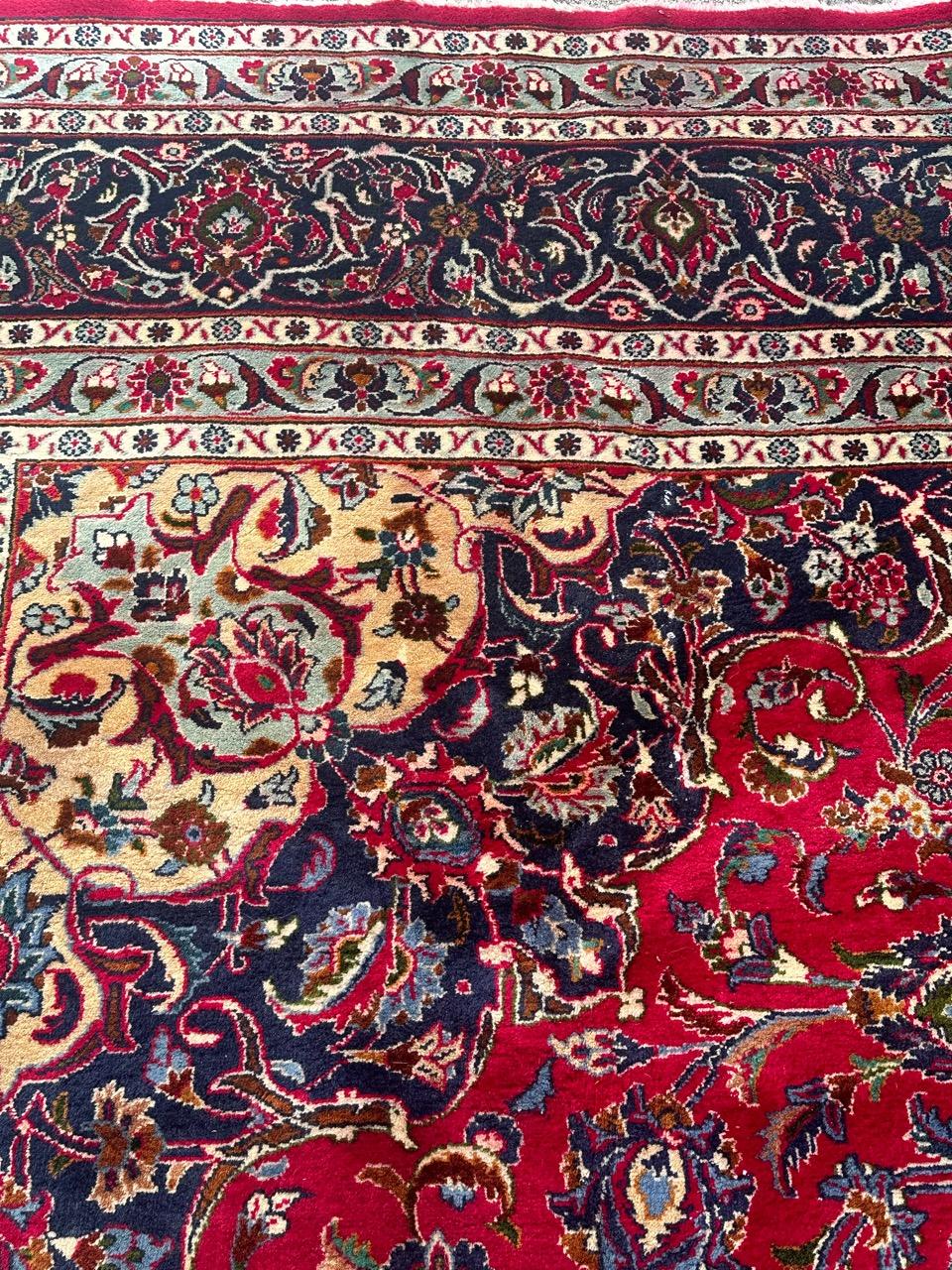 Bobyrug's nice vintage large kashan rug en vente 5