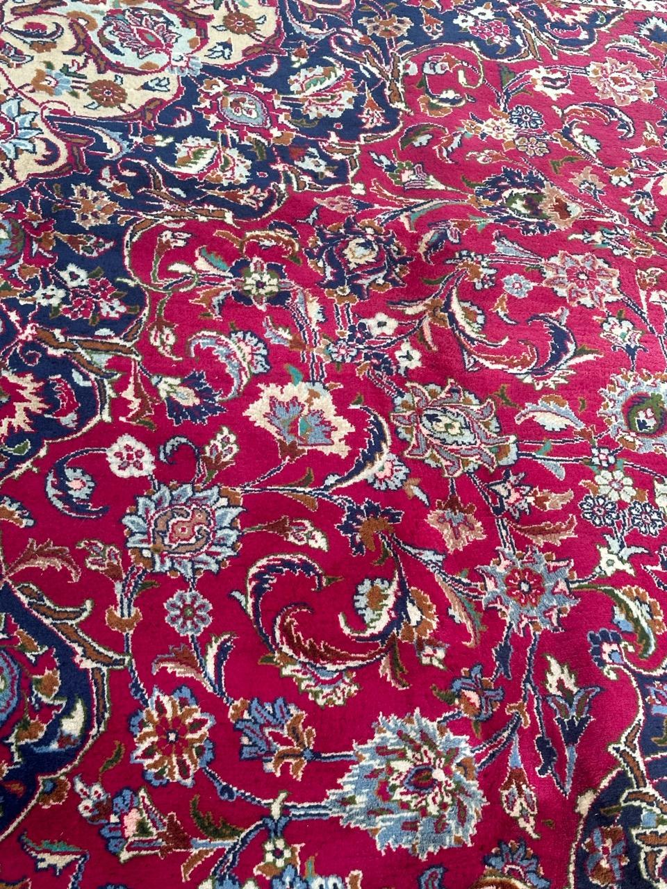 Bobyrug's nice vintage large kashan rug en vente 10