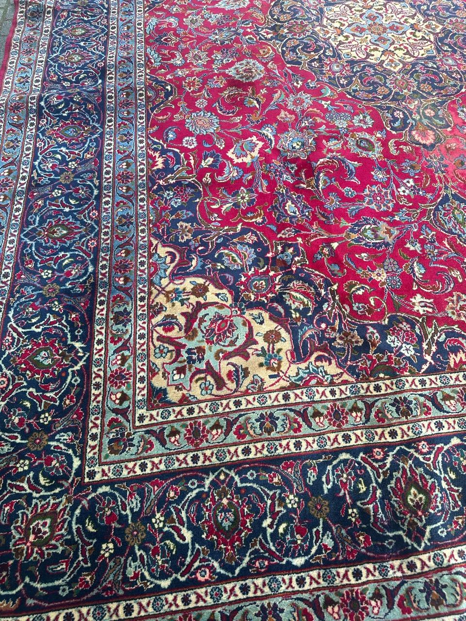 Bobyrugs schöner großer Kashan-Teppich im Vintage-Stil (Kaschan) im Angebot