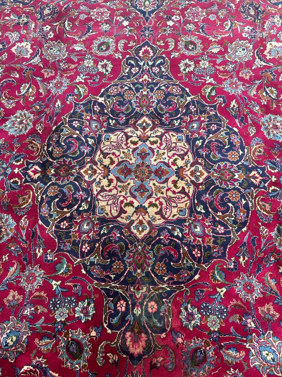 Asian Bobyrug’s nice vintage large kashan rug For Sale