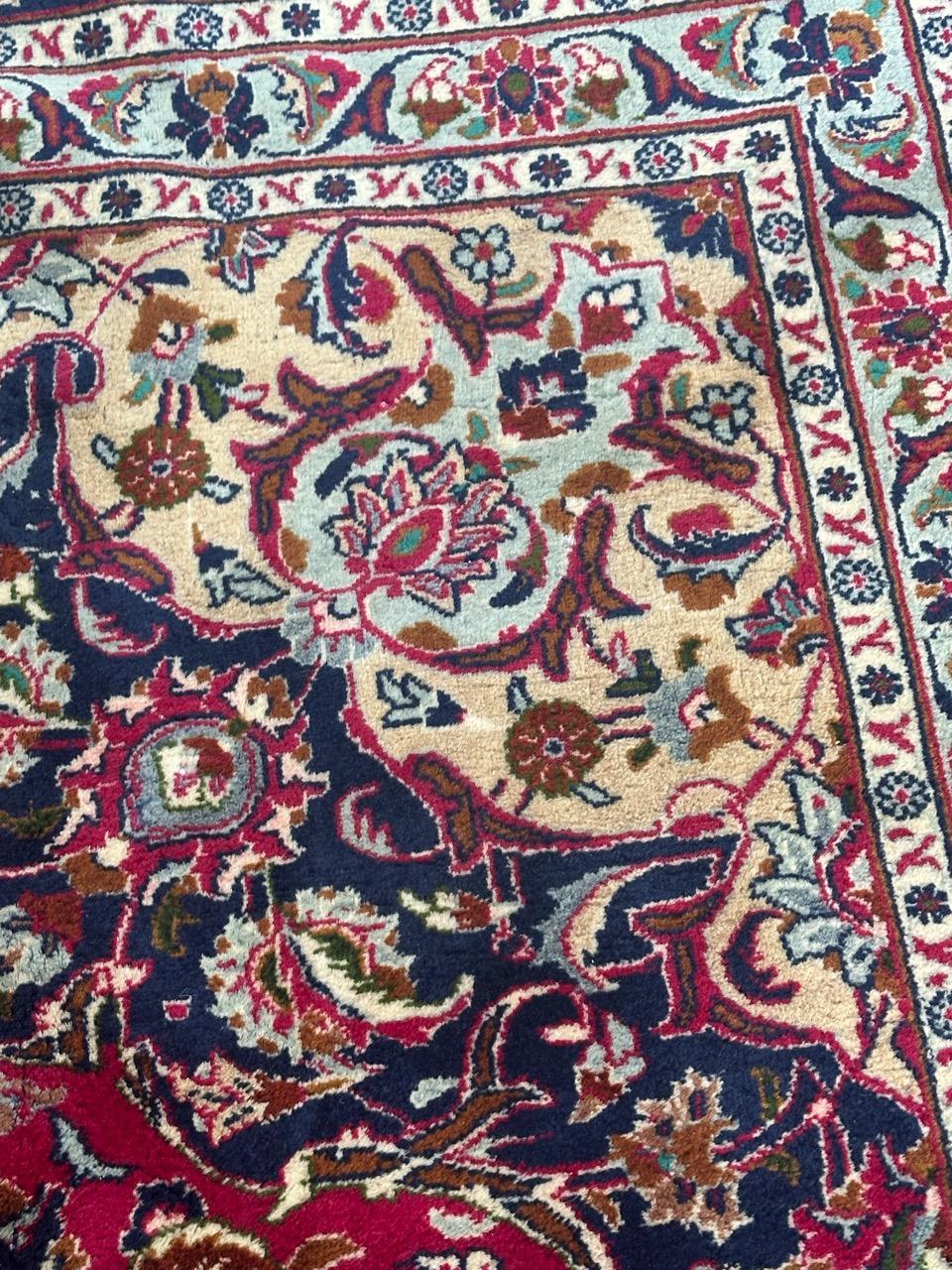Late 20th Century Bobyrug’s nice vintage large kashan rug For Sale