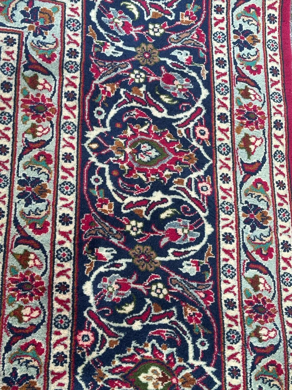 Wool Bobyrug’s nice vintage large kashan rug For Sale