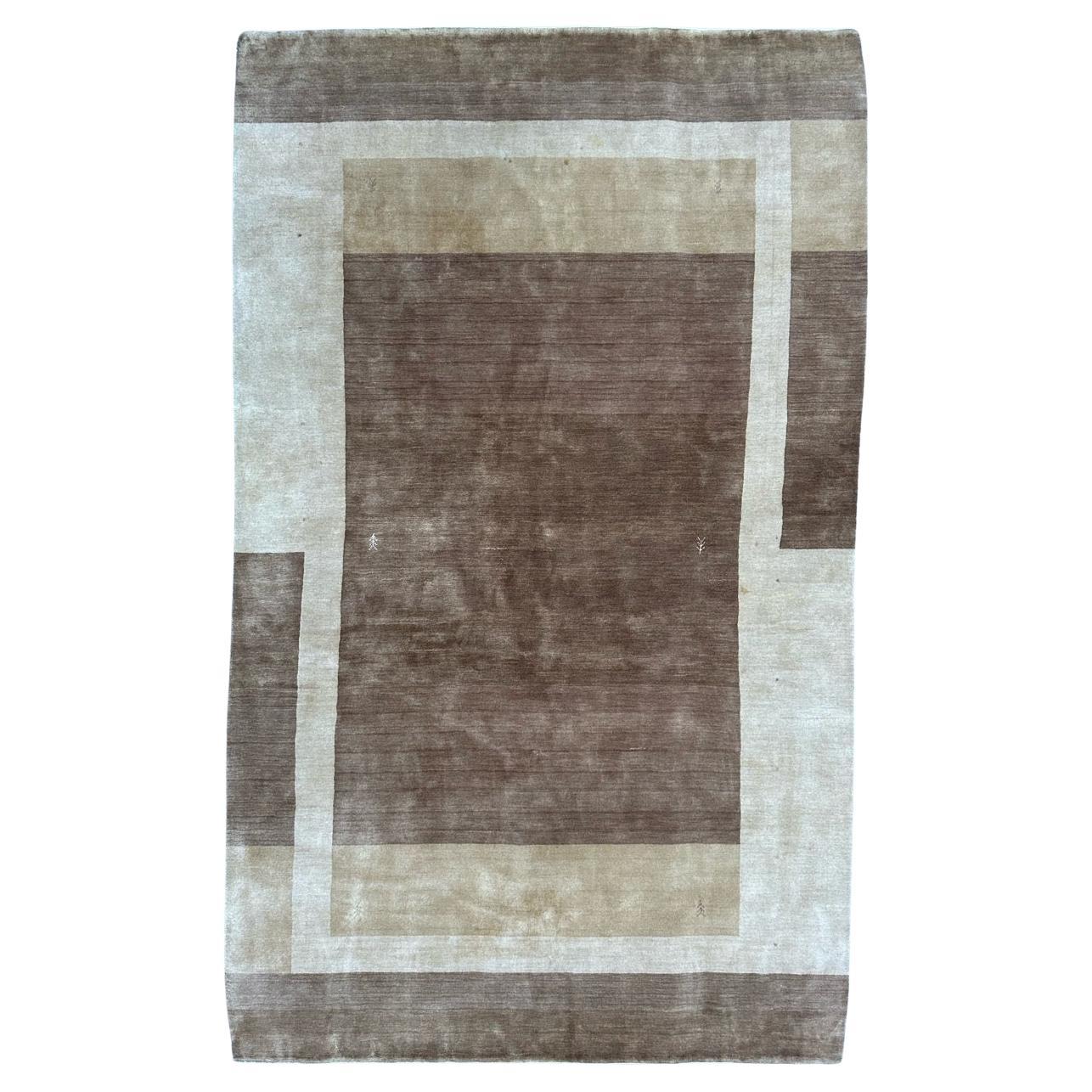 Bobyrug’s Nice vintage Scandinavian modern design rug For Sale