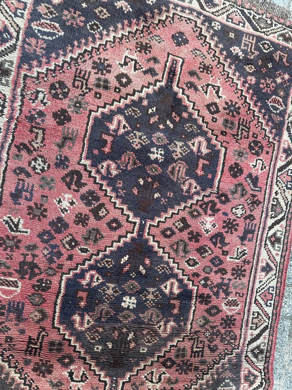 Bobyrug’s nice vintage Shiraz rug  For Sale 2