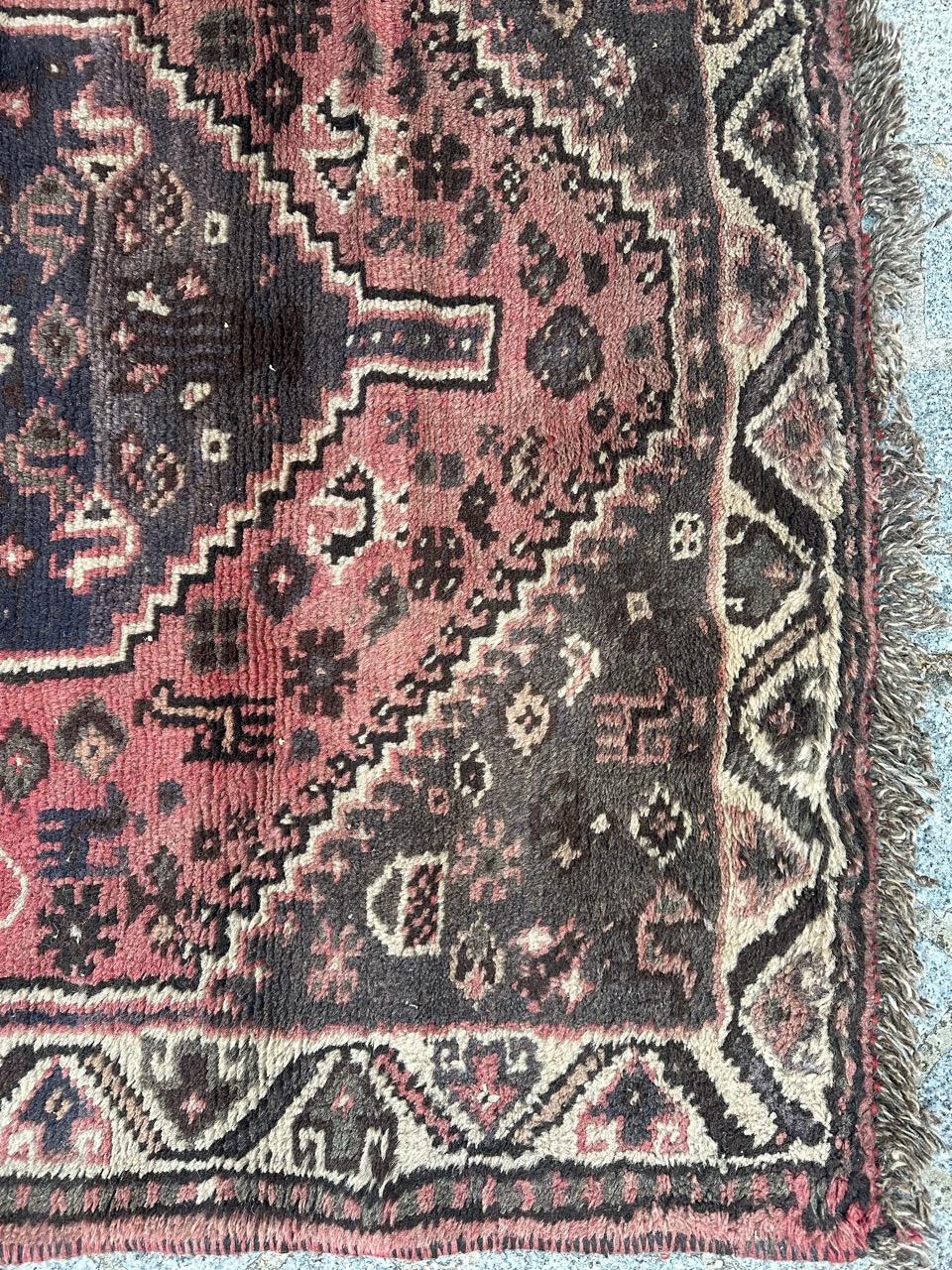 20th Century Bobyrug’s nice vintage Shiraz rug  For Sale