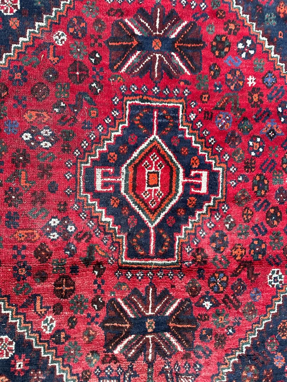 20th Century Bobyrug’s nice vintage Shiraz rug  For Sale