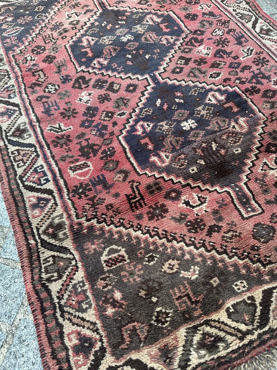 Bobyrug’s nice vintage Shiraz rug  For Sale 1
