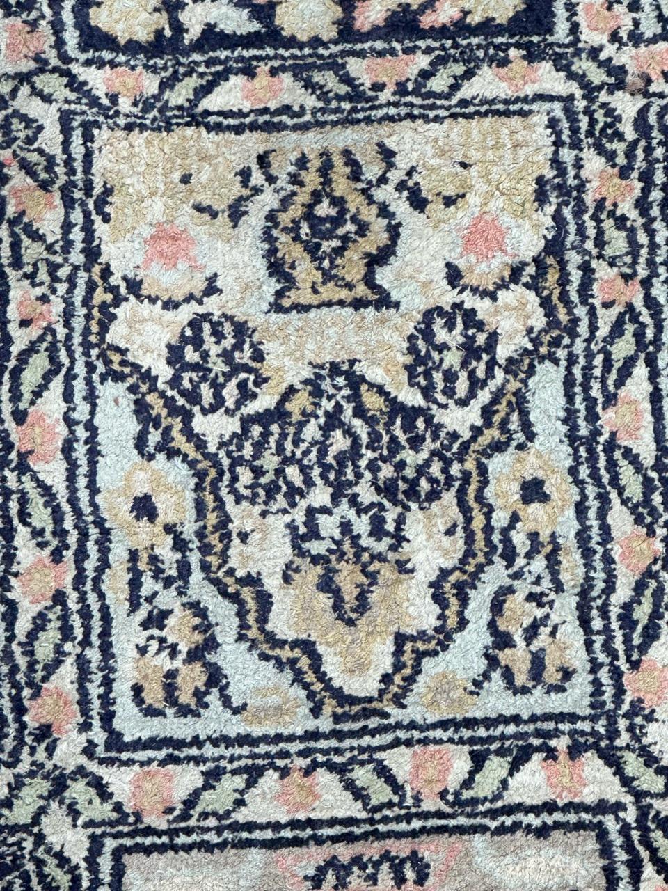 Bobyrug’s nice vintage silk Kashmir rug  For Sale 2