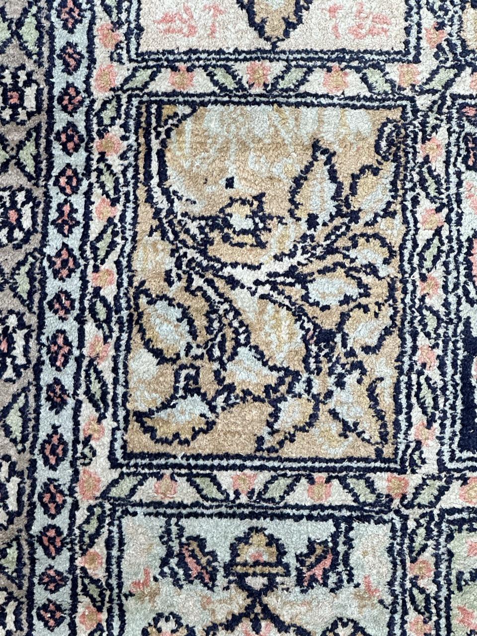 Bobyrug’s nice vintage silk Kashmir rug  For Sale 4