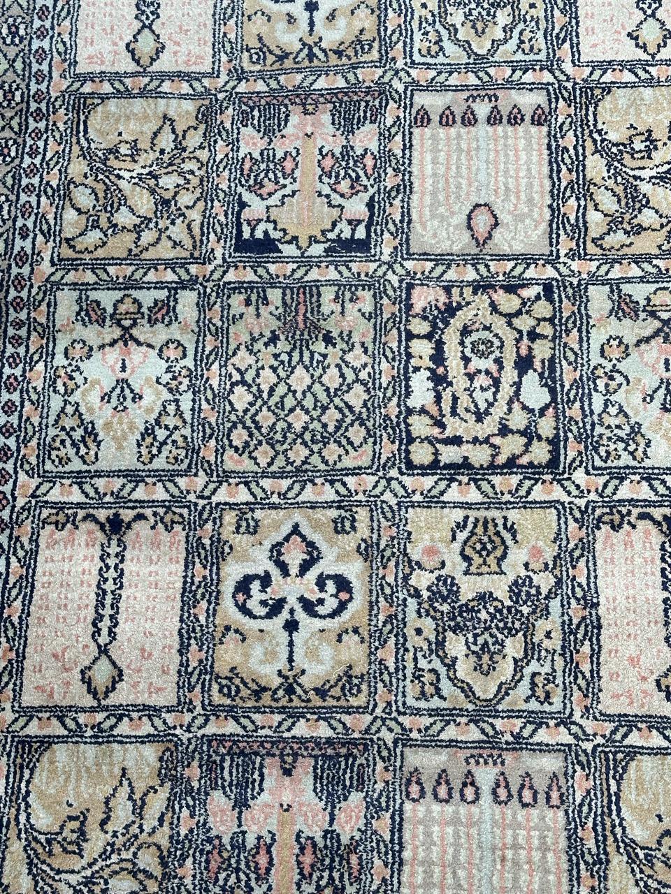 Bobyrug’s nice vintage silk Kashmir rug  For Sale 5