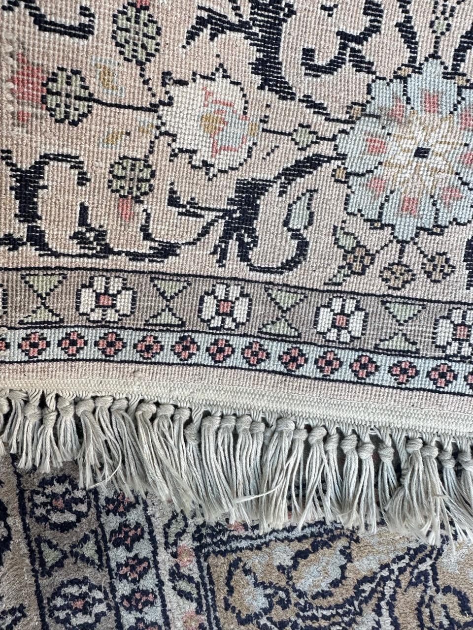 Bobyrug’s nice vintage silk Kashmir rug  For Sale 12