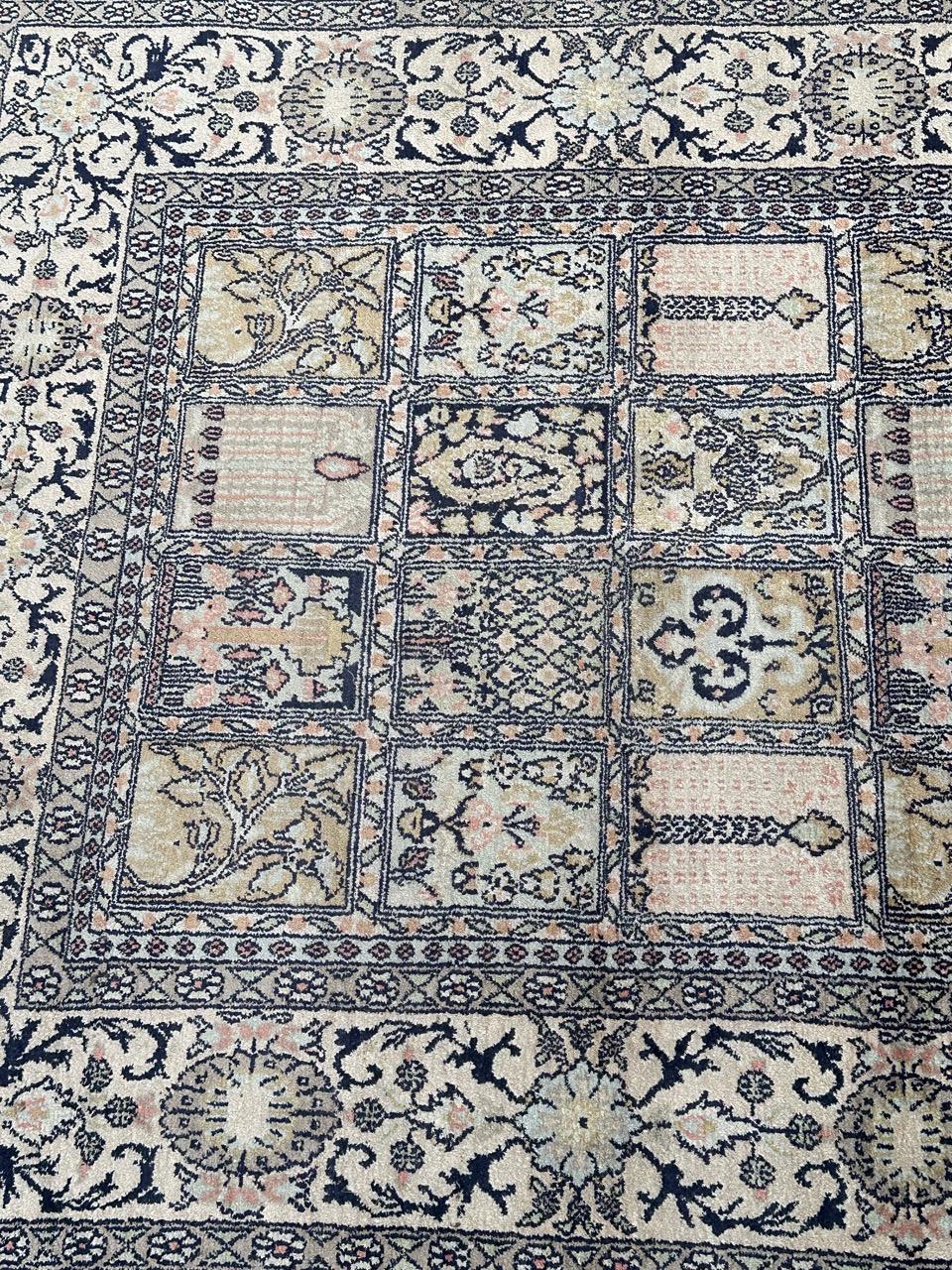 Tabriz Bobyrug’s nice vintage silk Kashmir rug  For Sale
