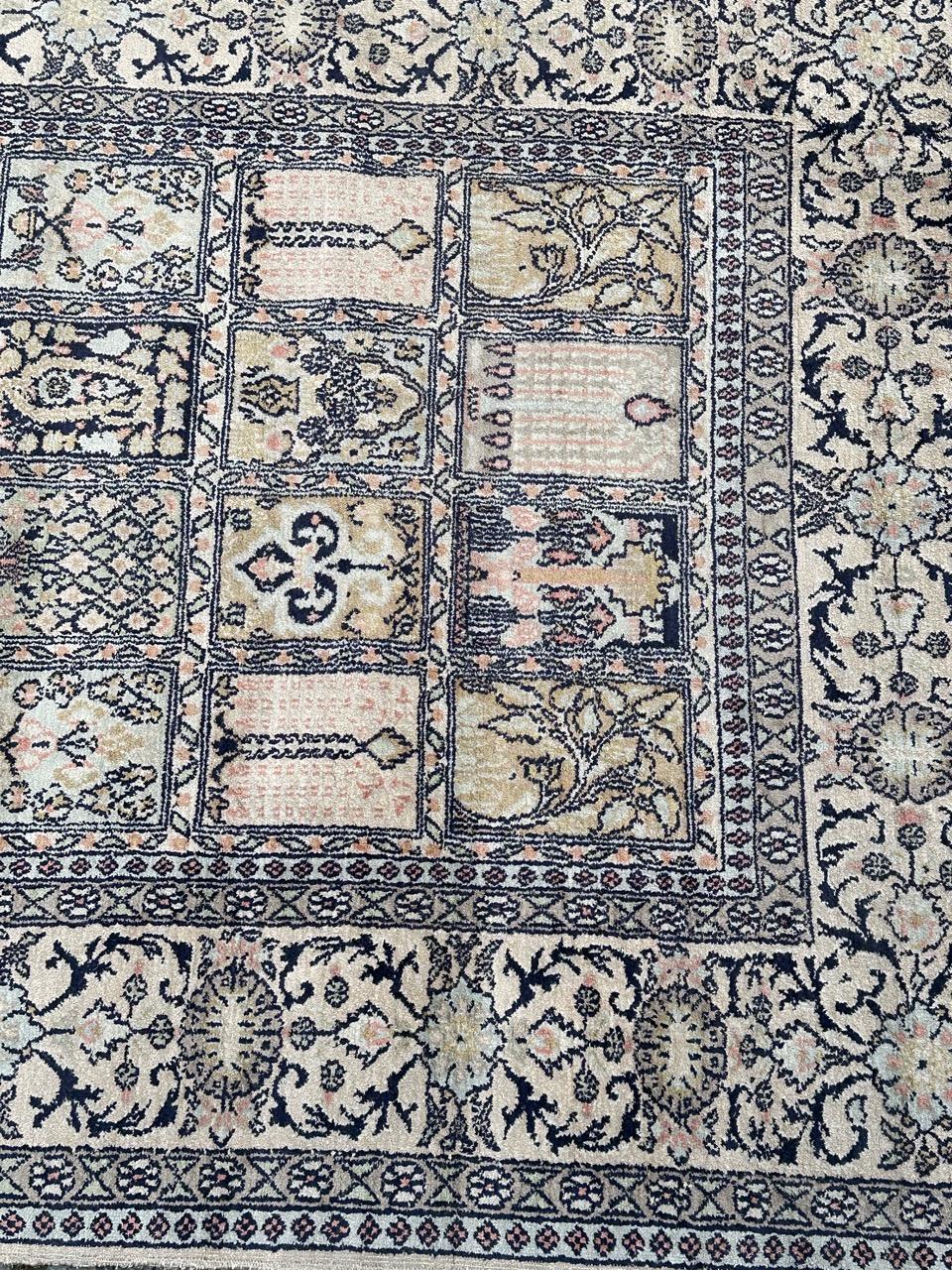 Pakistani Bobyrug’s nice vintage silk Kashmir rug  For Sale
