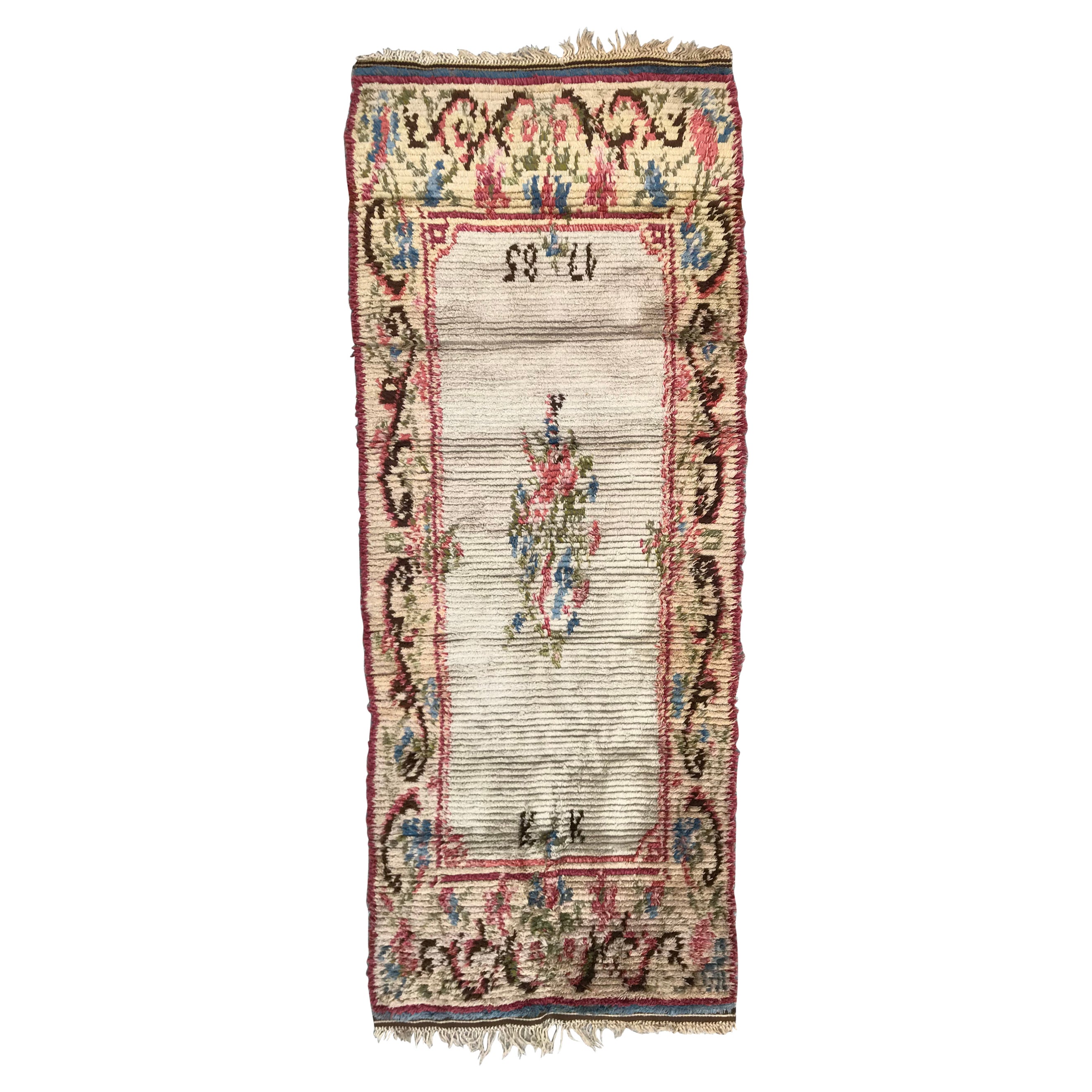 Simpatico arazzo svedese vintage di Bobyrug, Runner di design in vendita