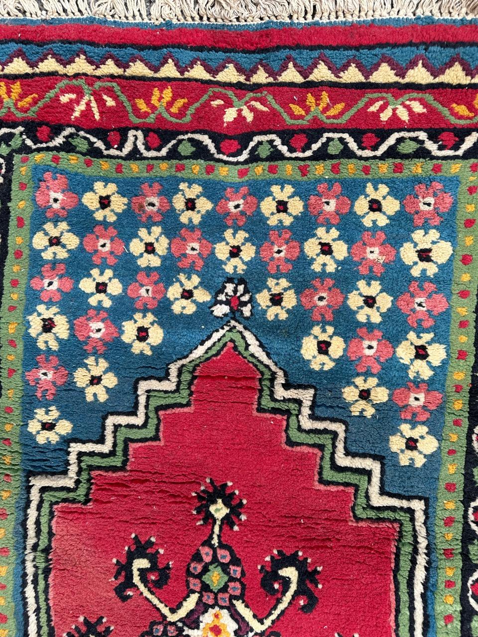 Tribal Bobyrug’s nice vintage tribal Tunisian rug For Sale