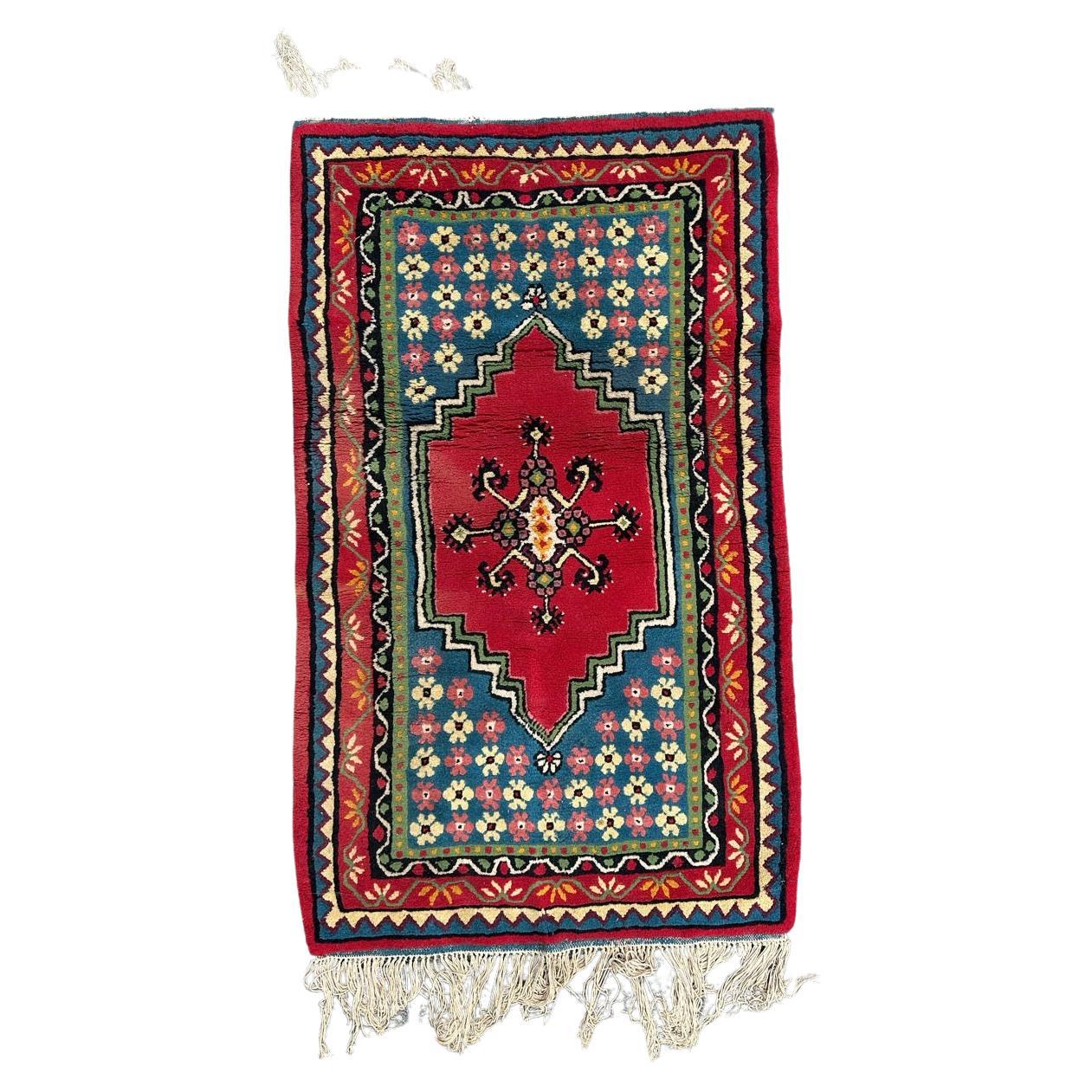 Bobyrug’s nice vintage tribal Tunisian rug For Sale