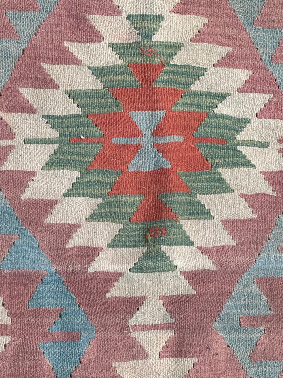 nice vintage Turkish Anatolian Kilim  For Sale 6