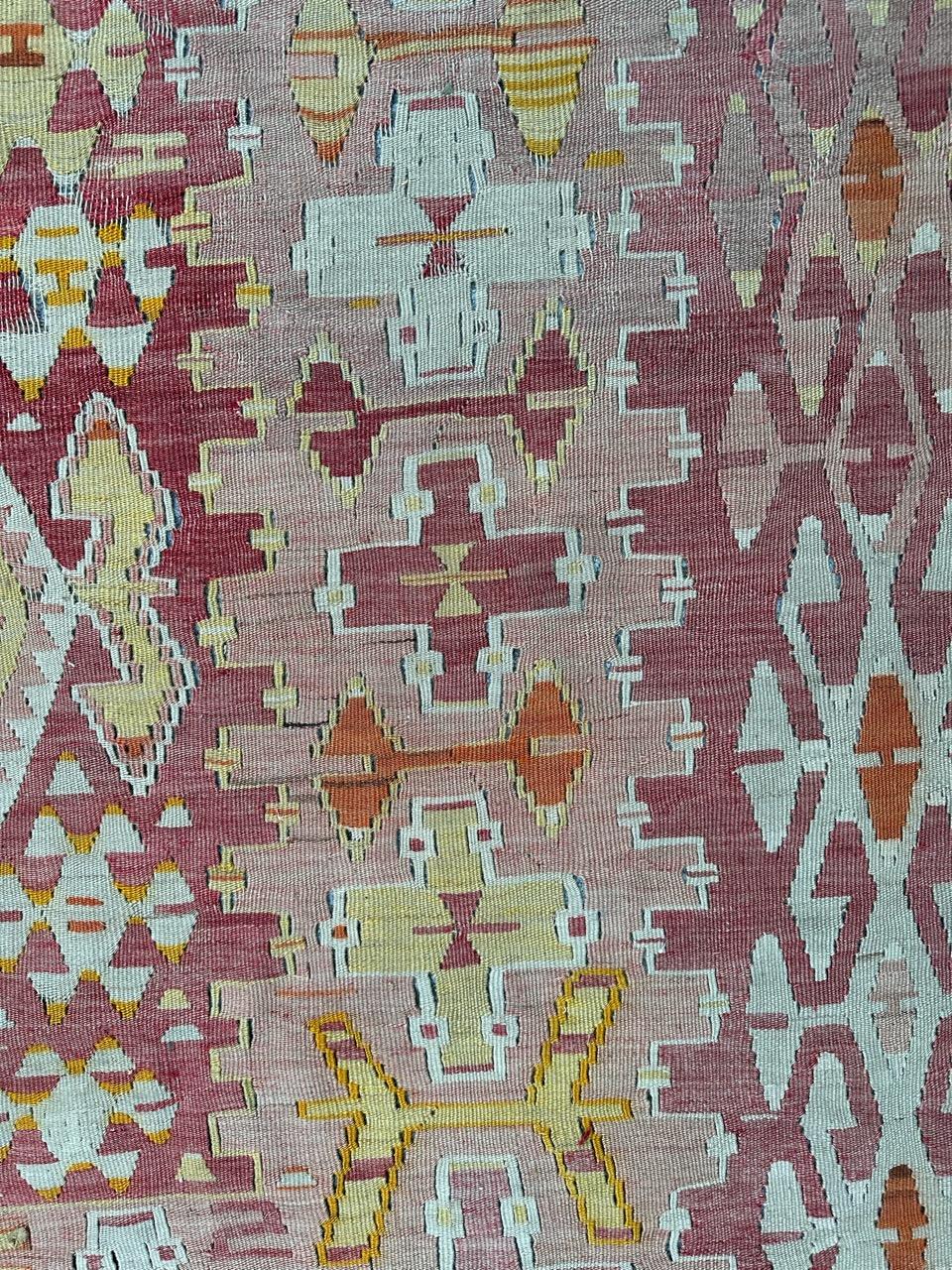 Bobyrug’s Nice vintage Turkish Anatolian Kilim  For Sale 8