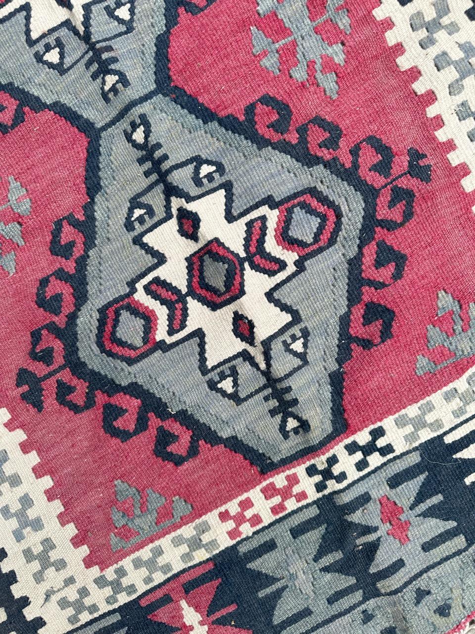 Bobyrug’s nice vintage Turkish Anatolian Kilim  In Good Condition For Sale In Saint Ouen, FR