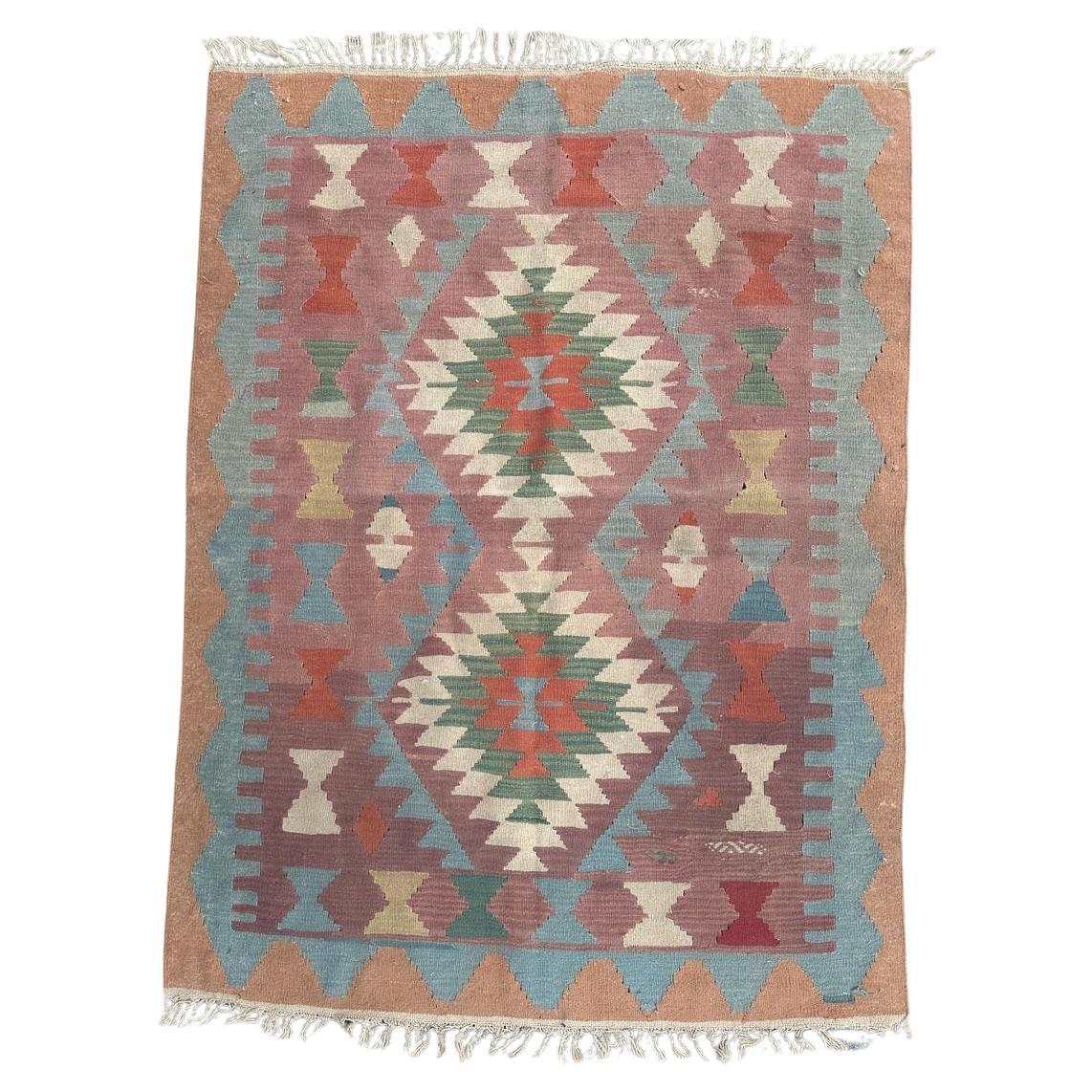 Joli kilim turc d'Anatolie vintage 