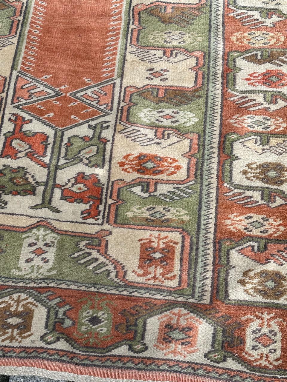 Hand-Knotted Bobyrug’s nice vintage Turkish Anatolian rug  For Sale