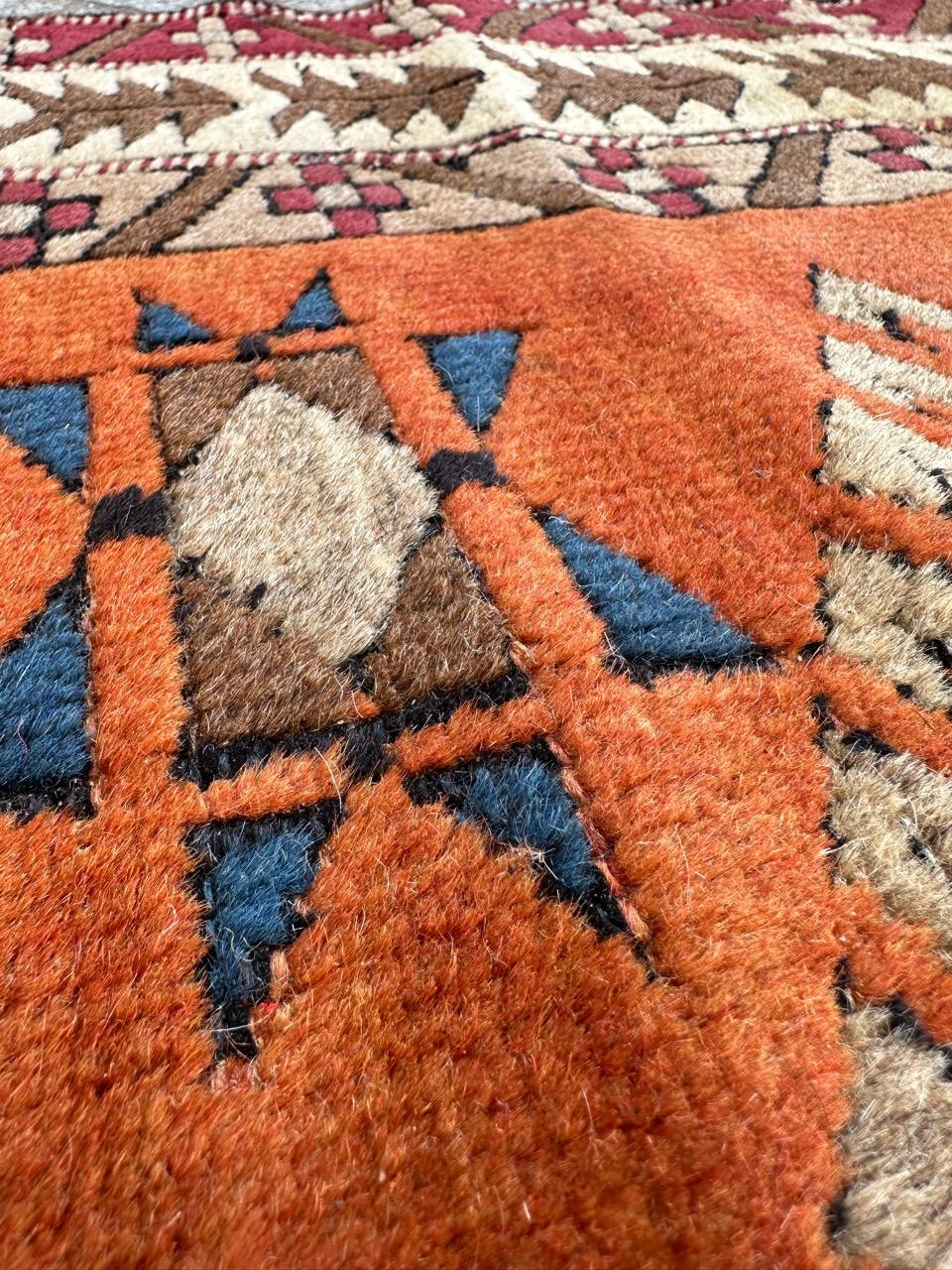 Wool Bobyrug’s nice vintage Turkish Anatolian rug  For Sale