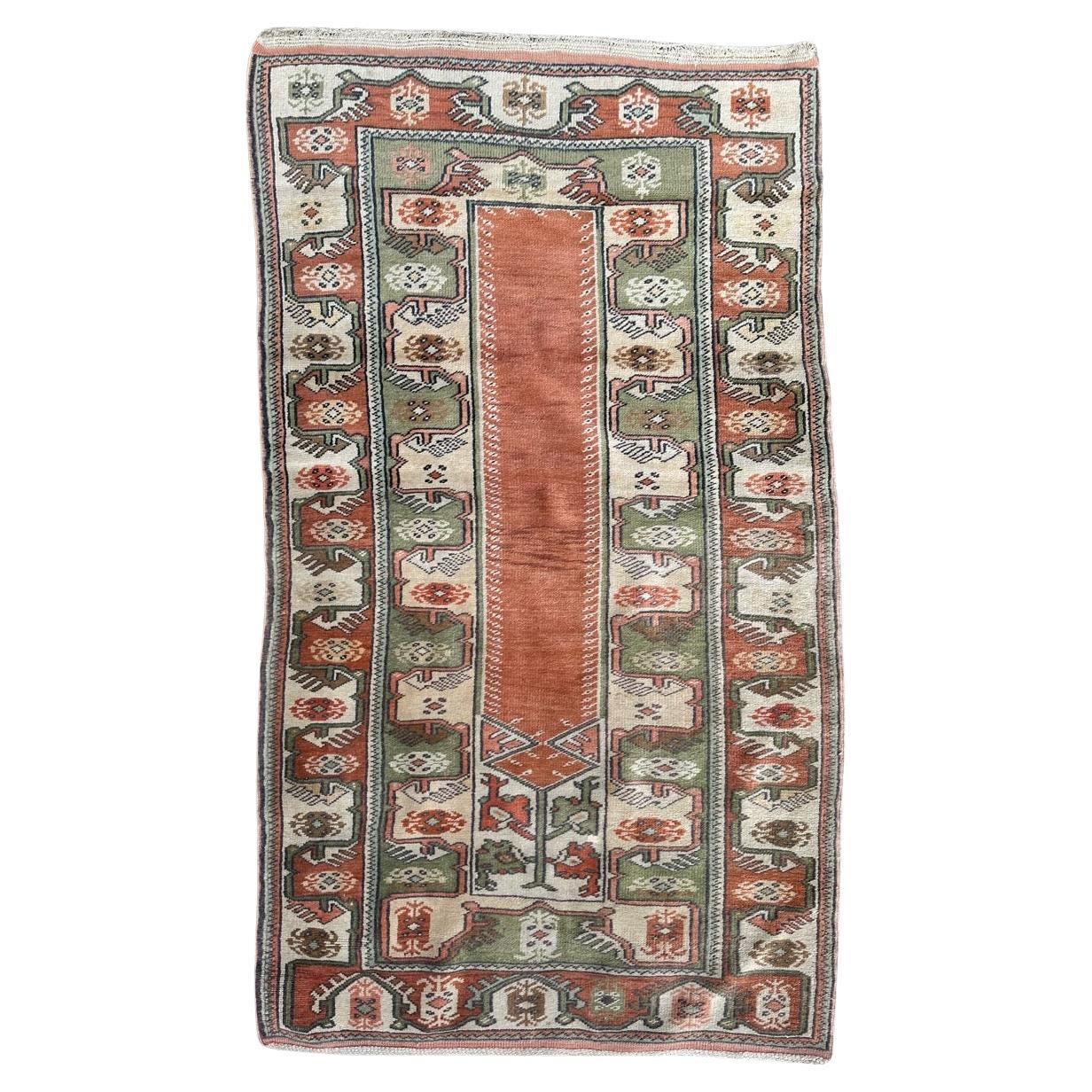 Bobyrugs schöner türkisch-anatolischer Vintage-Teppich 