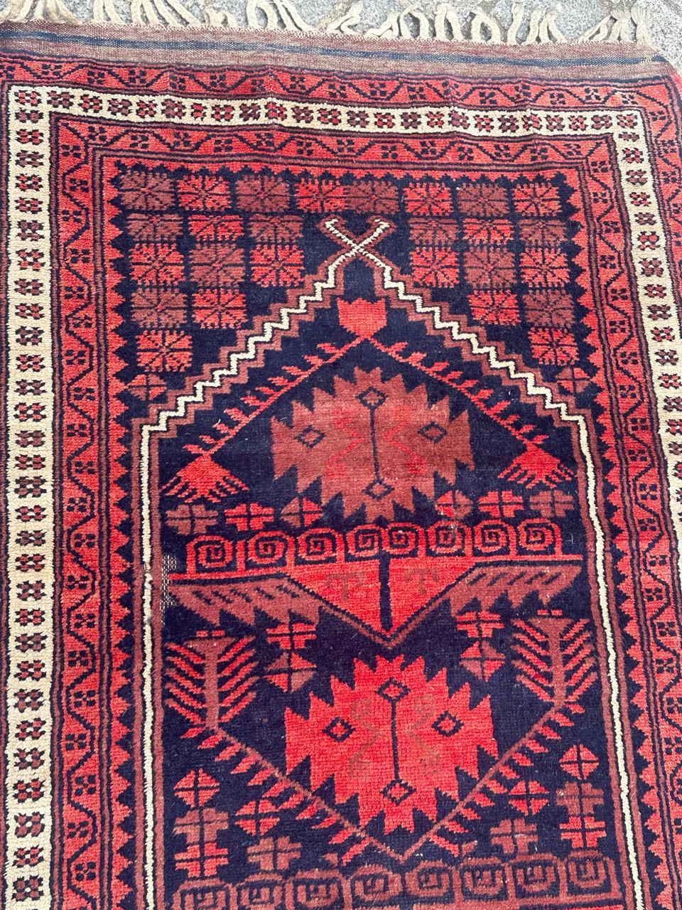 Hand-Knotted Bobyrug’s nice vintage Turkish rug  For Sale