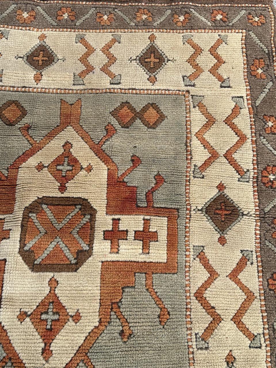 20th Century Bobyrug’s nice vintage Turkish rug For Sale
