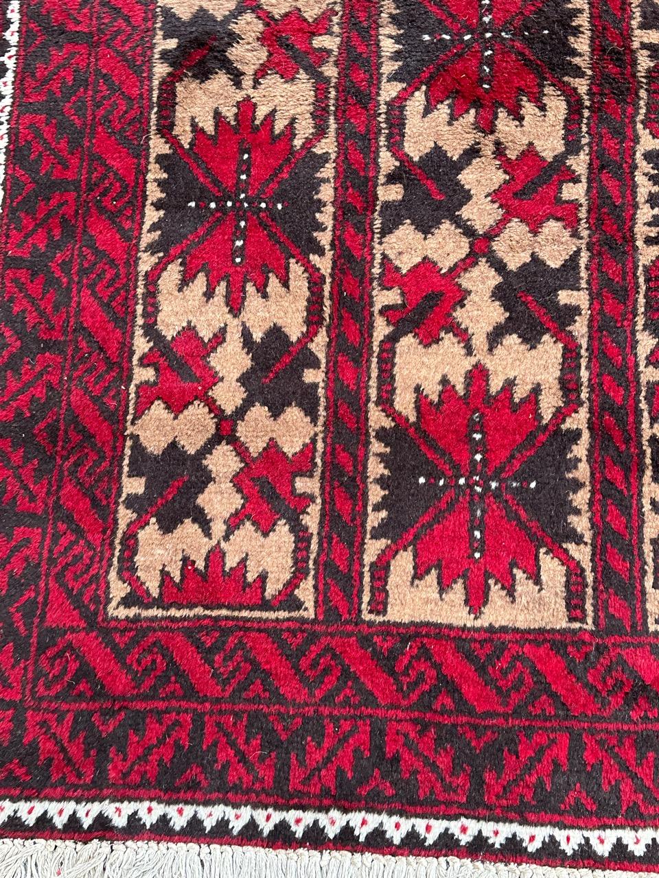 Tribal Bobyrug’s nice vintage Turkmen Baluch rug  For Sale