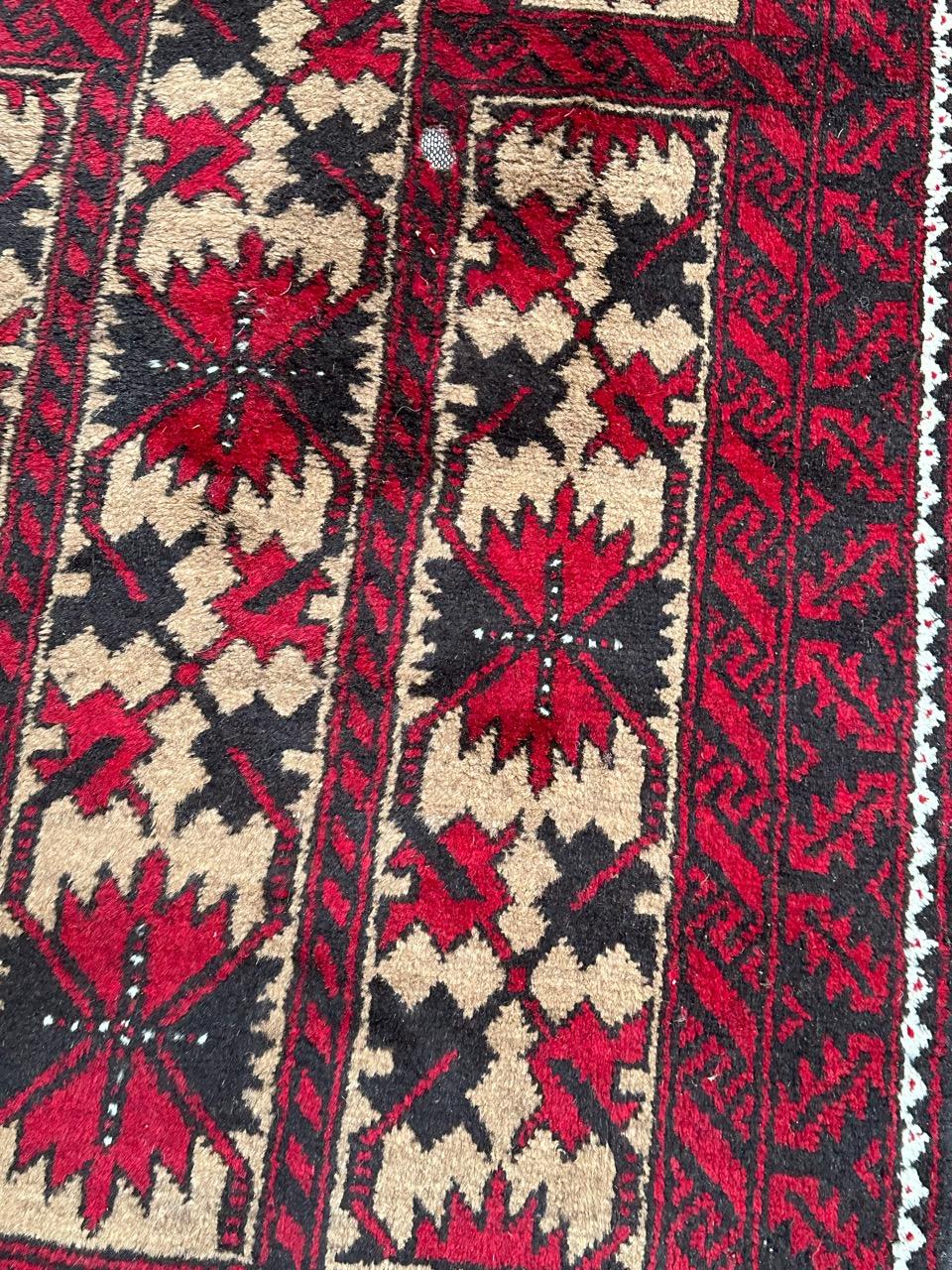 Afghan Bobyrug’s nice vintage Turkmen Baluch rug  For Sale