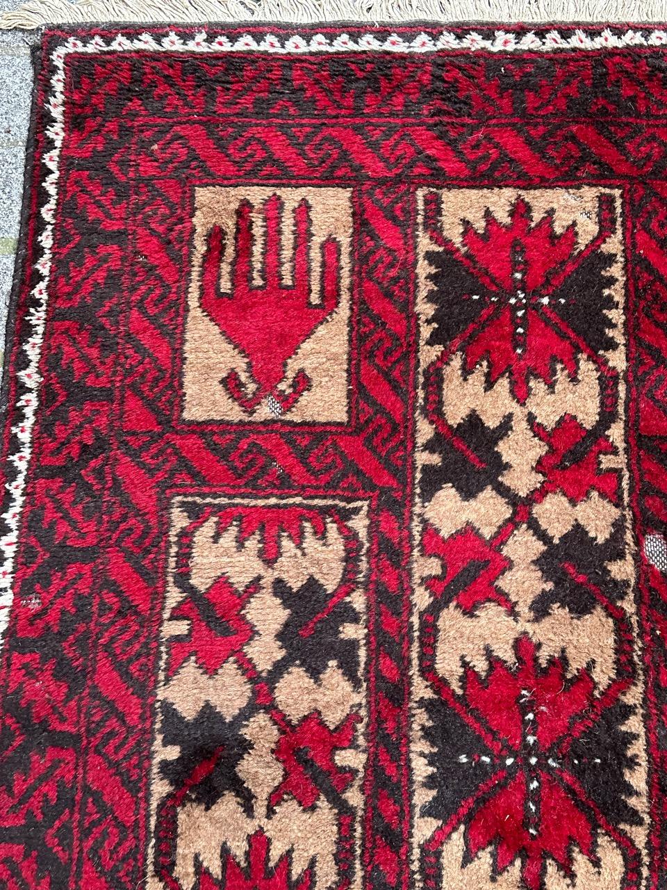 Bobyrug’s nice vintage Turkmen Baluch rug  In Good Condition For Sale In Saint Ouen, FR