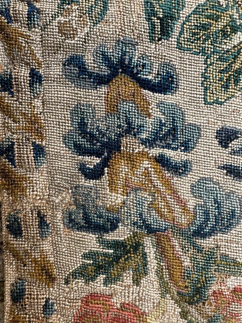 Bobyrug’s pretty 18th century French needlepoint fragment For Sale 3
