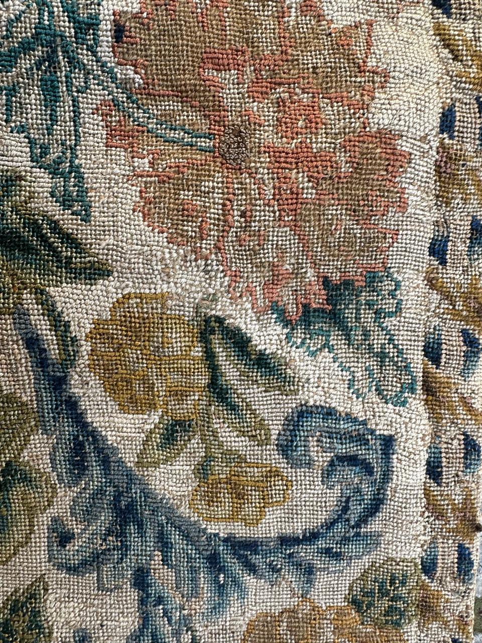 Bobyrug’s pretty 18th century French needlepoint fragment For Sale 5