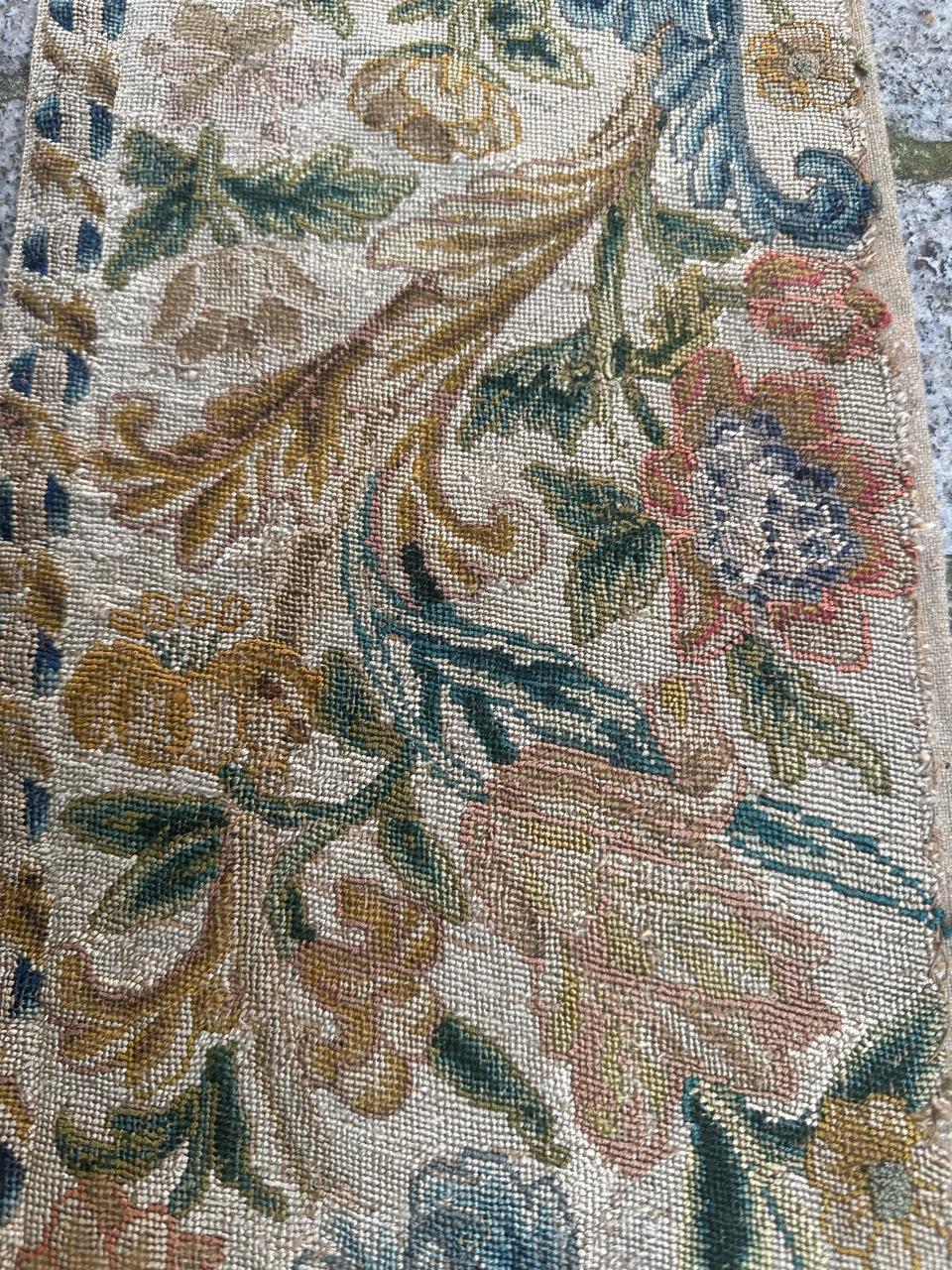 Bobyrug’s pretty 18th century French needlepoint fragment For Sale 6