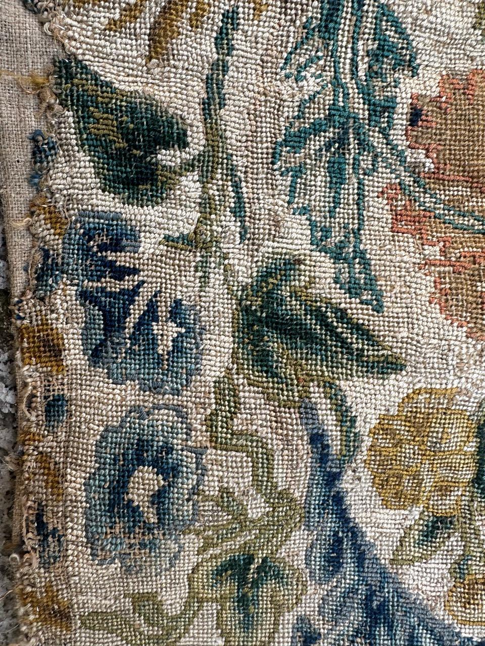 Bobyrug’s pretty 18th century French needlepoint fragment For Sale 6