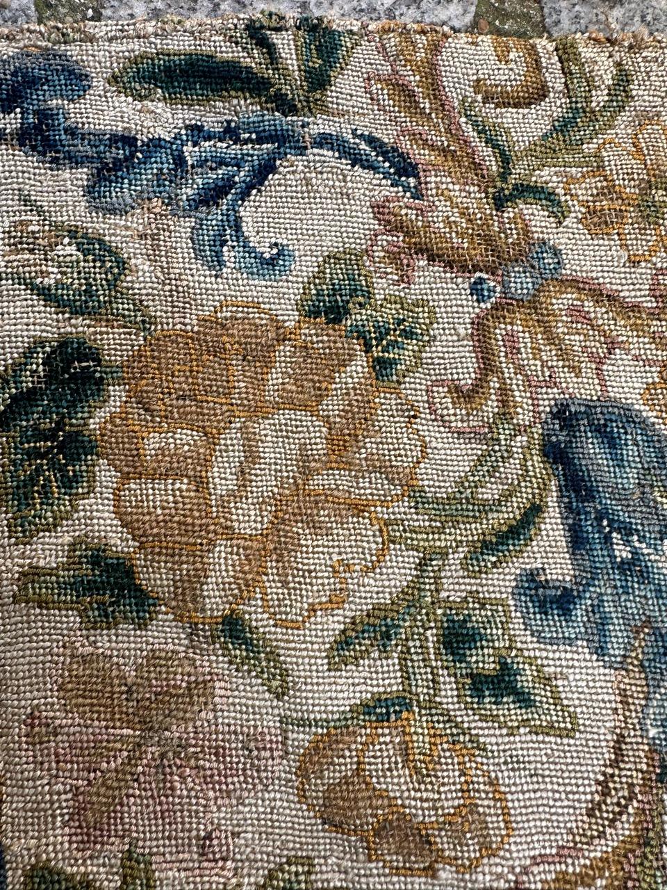 Bobyrug’s pretty 18th century French needlepoint fragment For Sale 7