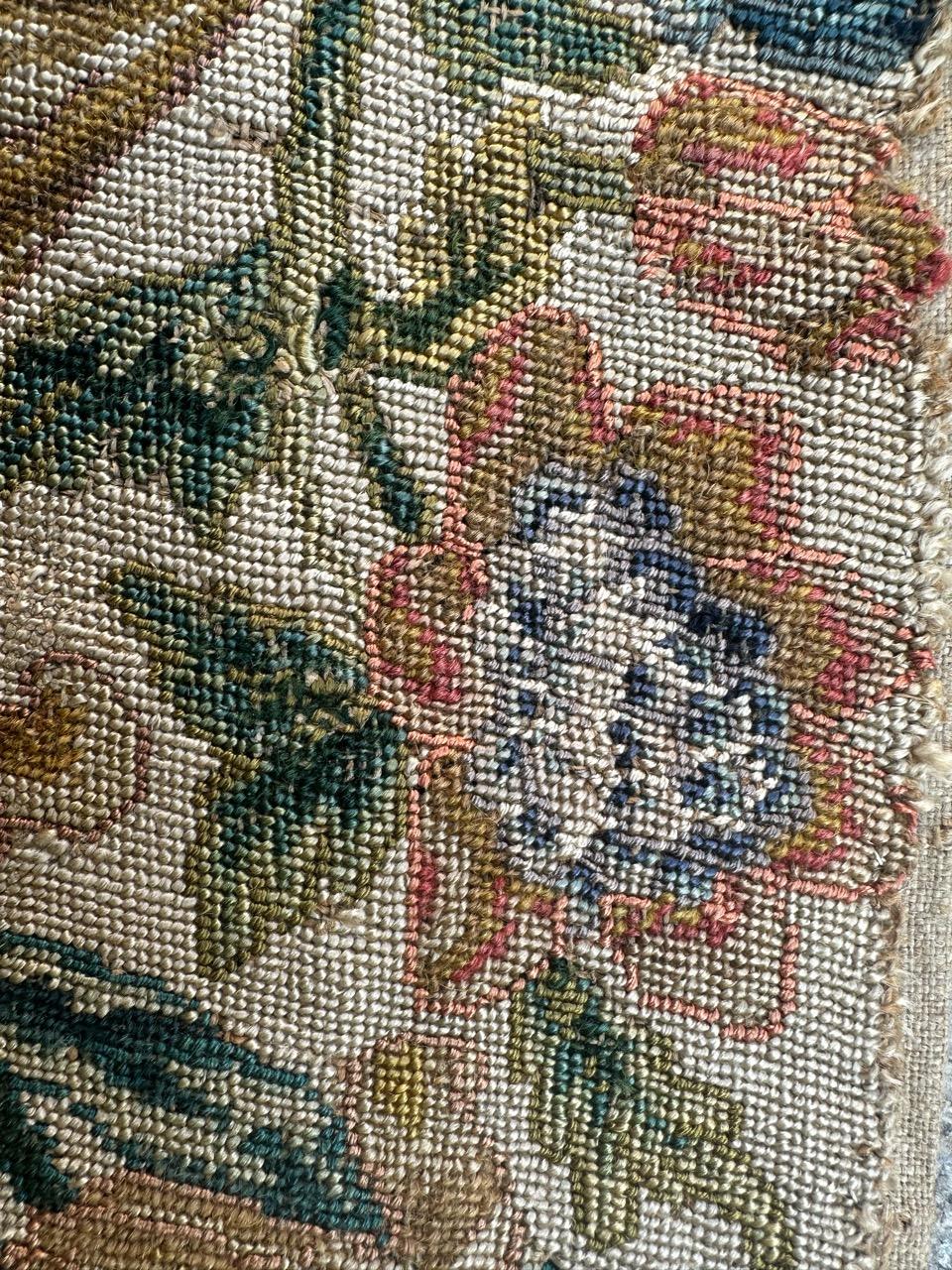 Bobyrug’s pretty 18th century French needlepoint fragment For Sale 8