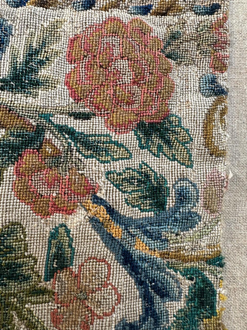 Bobyrug’s pretty 18th century French needlepoint fragment For Sale 8