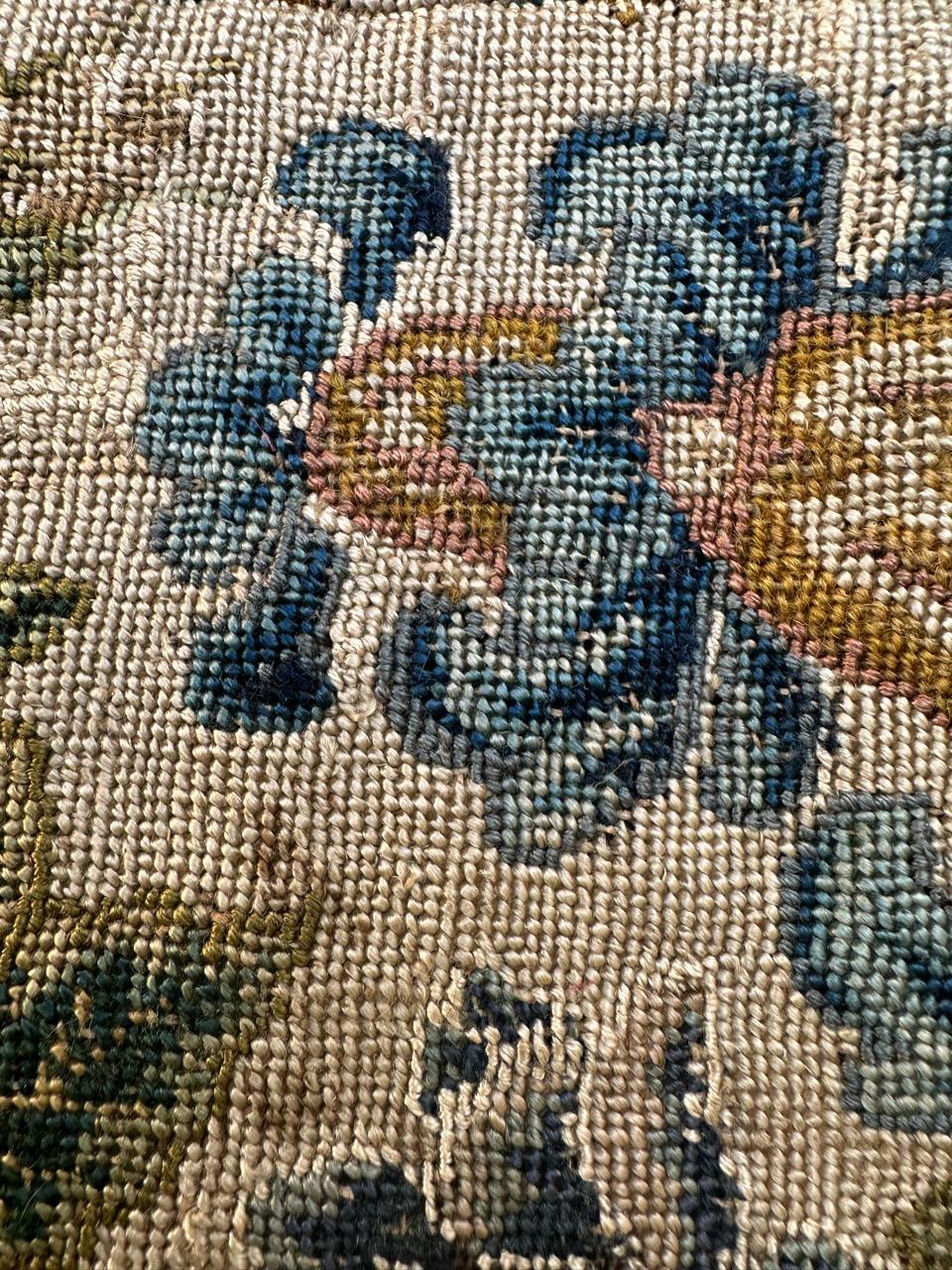 Bobyrug’s pretty 18th century French needlepoint fragment For Sale 9