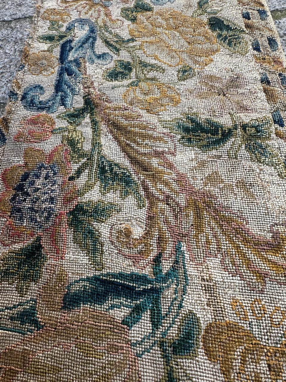 Bobyrug’s pretty 18th century French needlepoint fragment For Sale 11