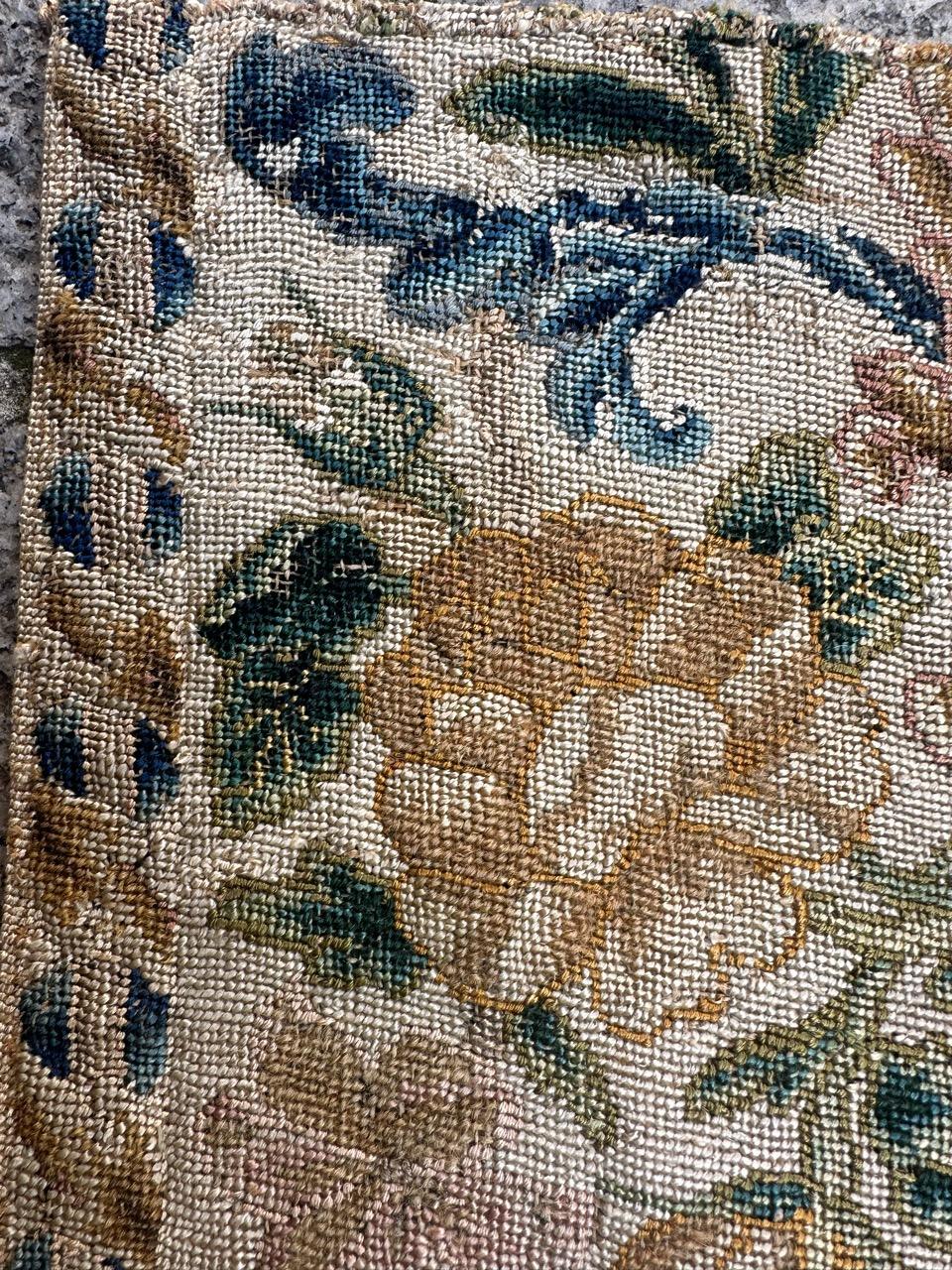 Bobyrug’s pretty 18th century French needlepoint fragment For Sale 1