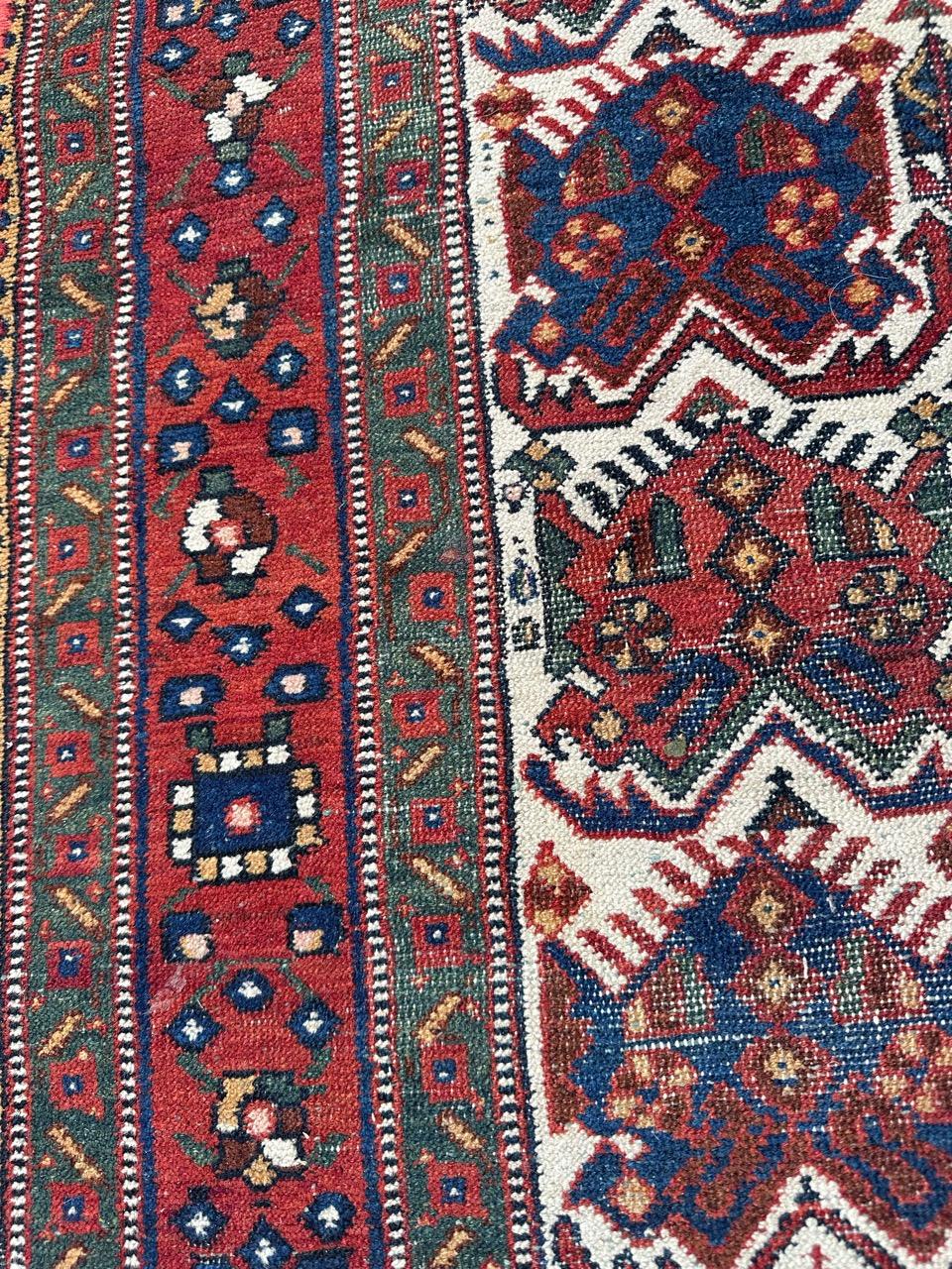Bobyrug’s pretty antique distressed Afshar rug  For Sale 3