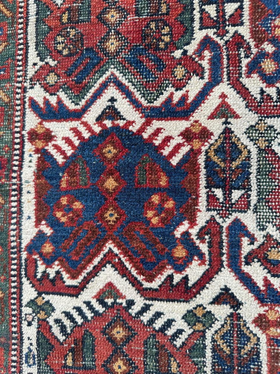 Bobyrug’s pretty antique distressed Afshar rug  For Sale 4