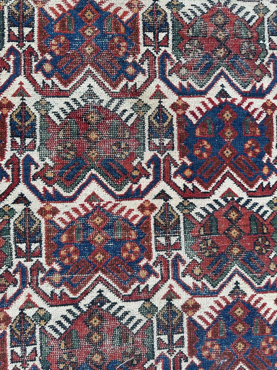 Bobyrug’s pretty antique distressed Afshar rug  For Sale 5
