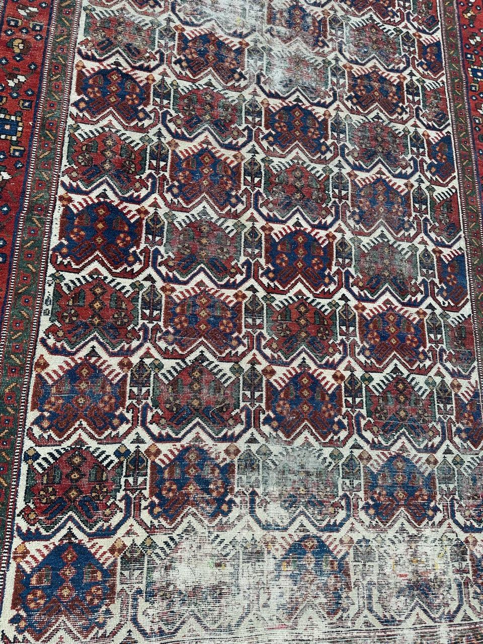 Bobyrug’s pretty antique distressed Afshar rug  For Sale 9