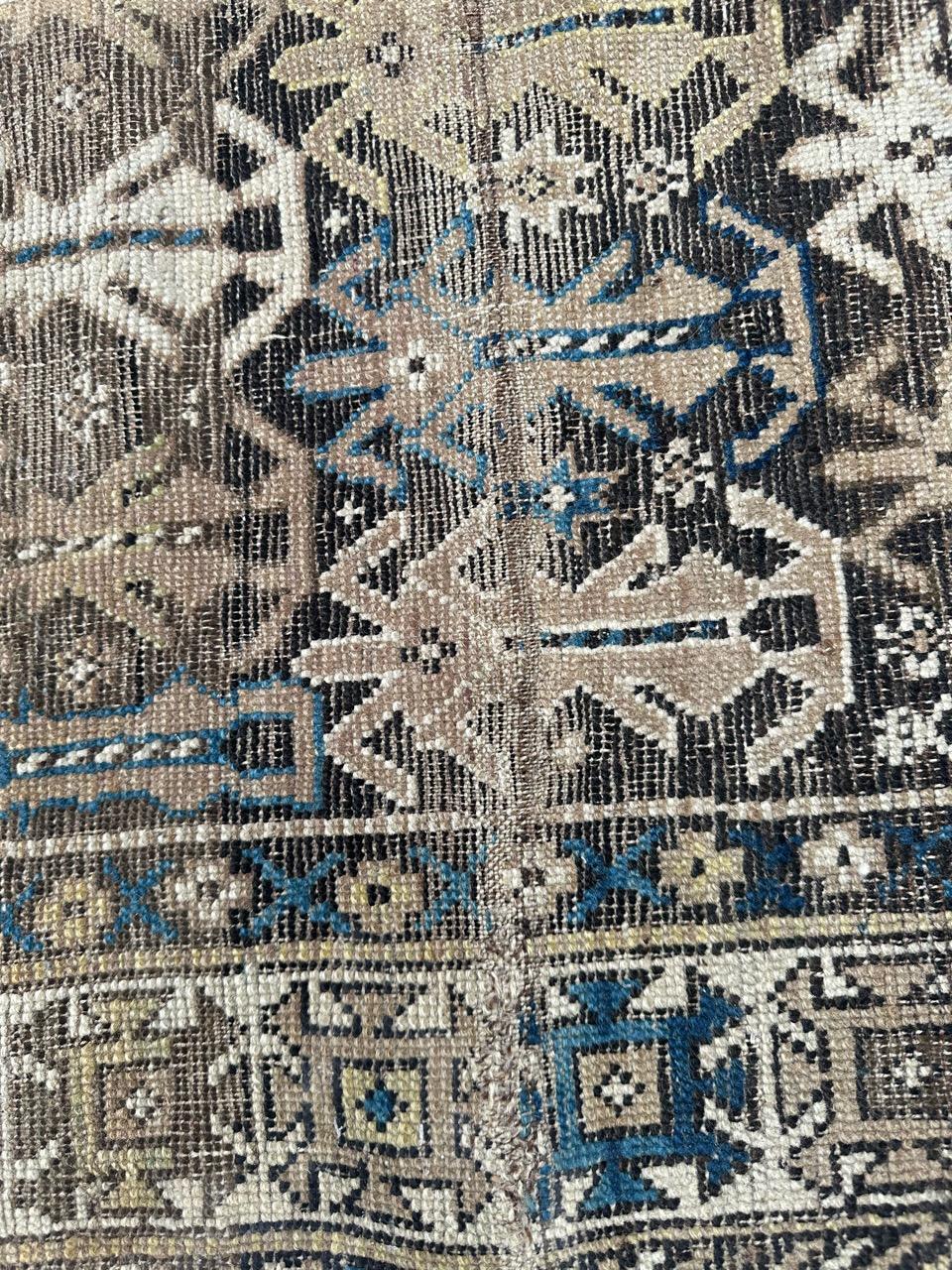 Bobyrug’s pretty antique distressed Caucasian shirvan rug For Sale 2